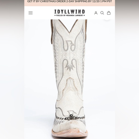 Idyllwind Miranda Lambert White Western Boots size 8 - Picture 4 of 14